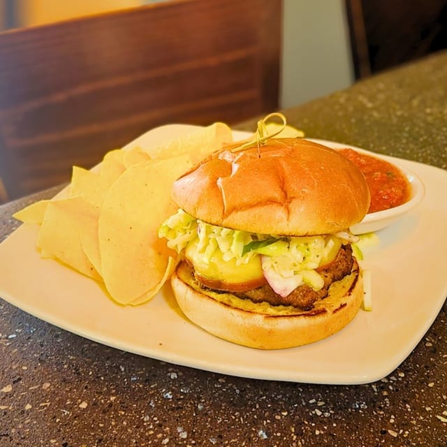 The "Big Apple" Burger.